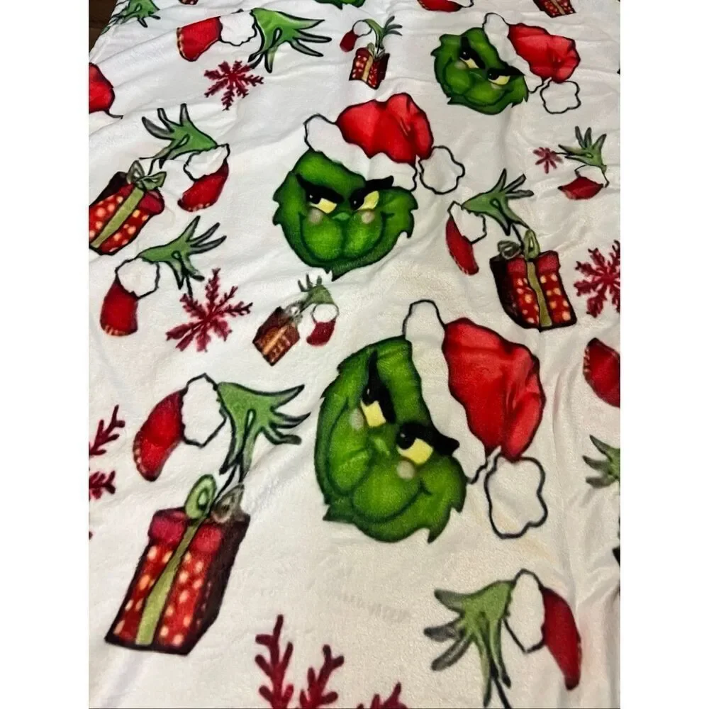 The Grinch Baby Christmas Blanket Approximately 27”x29”